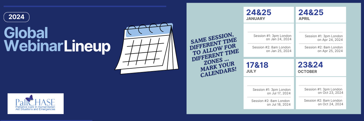 Save the date PallCHASE webinars. October 24th 3pm London time or October 25th 8am London time